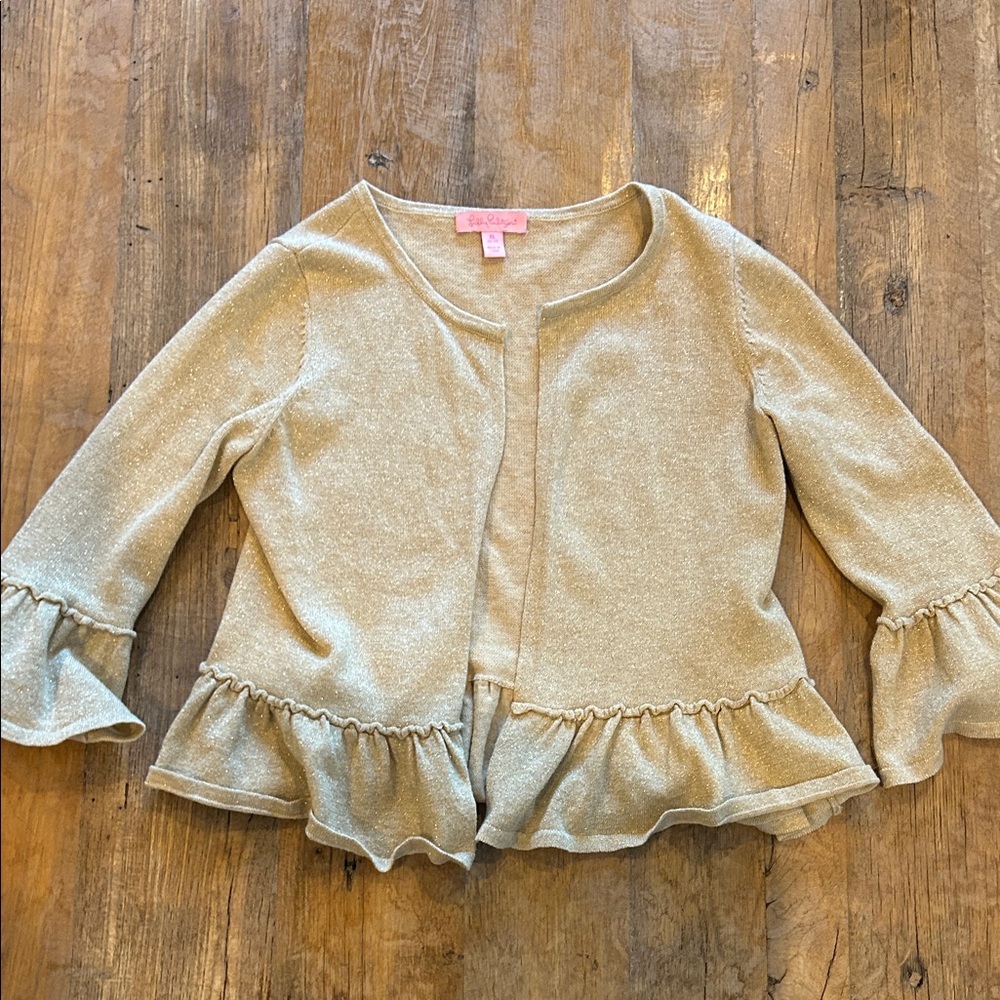 Lilly Pulitzer Gold Ruffle Sweater